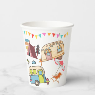 Retro Camping theme Paper Cups