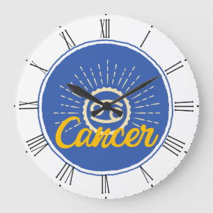 Retro Cancer Zodiac Sign  Large Clock