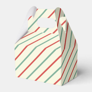 Retro Candy Cane Christmas Stripes Red Green Favor Box
