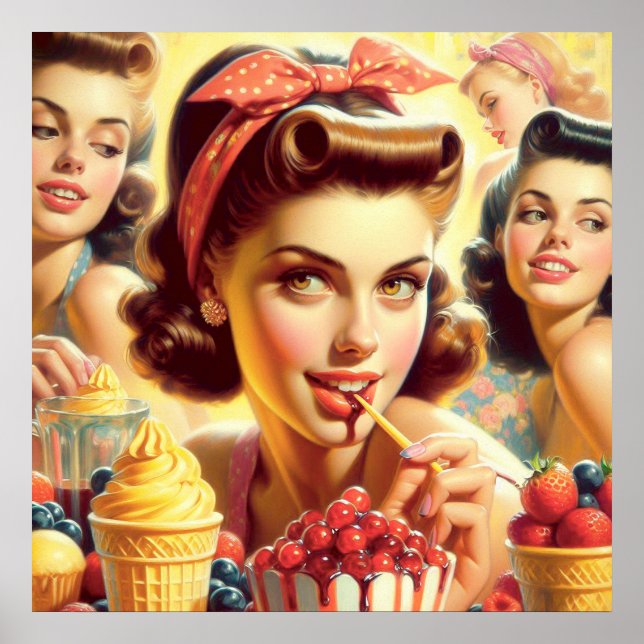 Retro Candy Girls Poster (Front)