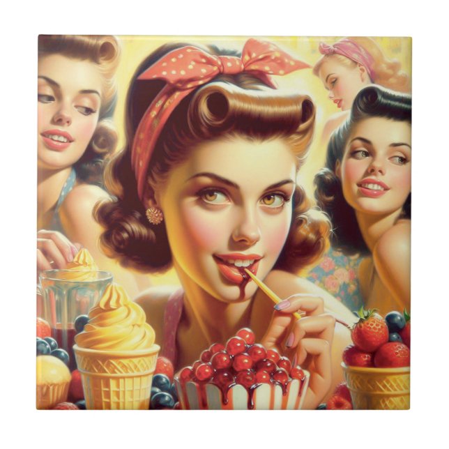 Retro Candy Girls Tile (Front)