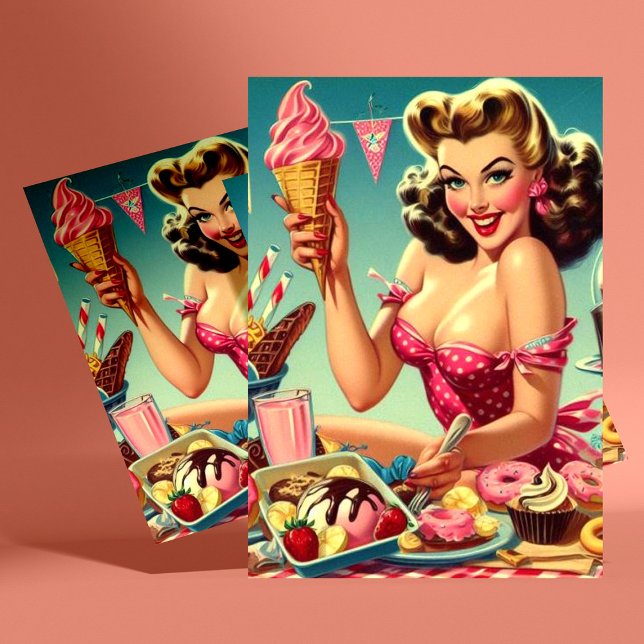 Retro Candy Pin Up Postcard (Creator Uploaded)