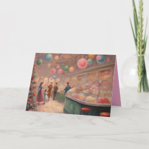 Retro Candy Sore during the  Christmas holidays Card
