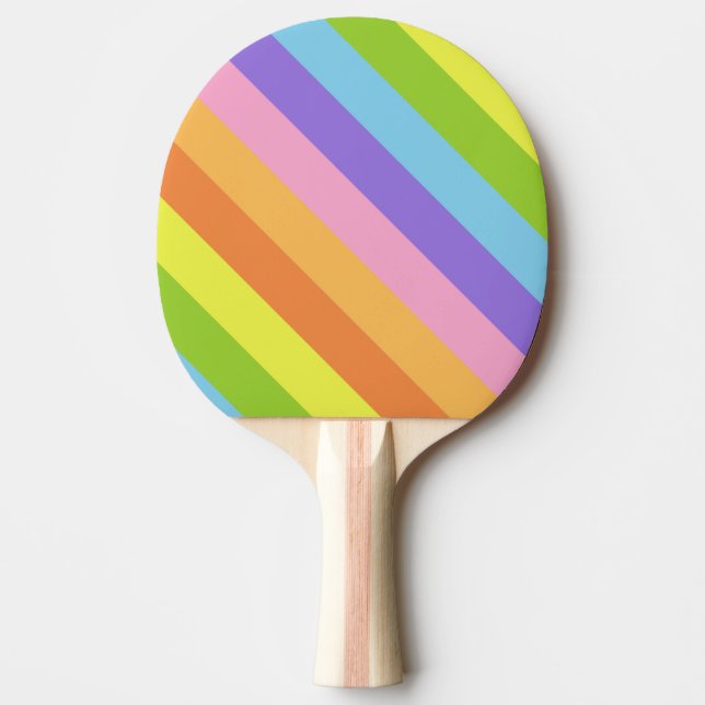 Retro Candy Stripe Ping Pong Paddle (Front)