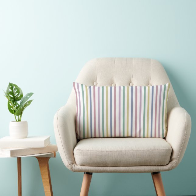 Retro Candy Stripes  Lumbar Pillow (Chair)