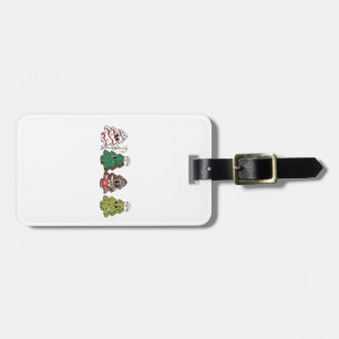 Retro Candy Tree Christmas Pink Bow Coquette Luggage Tag
