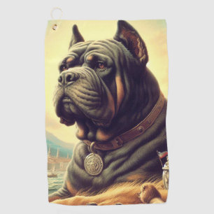 Retro Cane Corso Painting Golf Towel