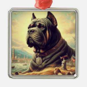 Retro Cane Corso Painting Metal Ornament