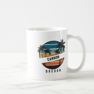 Retro Cannon Beach Oregon Surfboard Surfing Coffee Mug