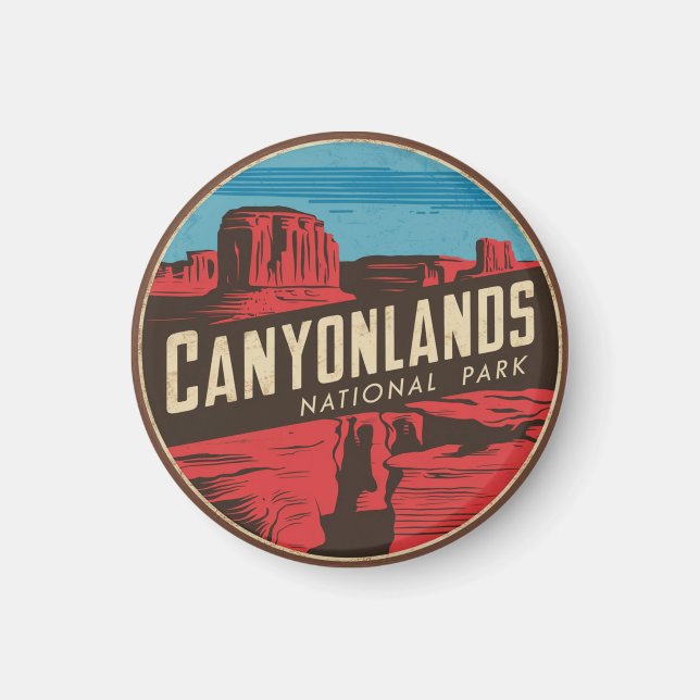 Retro Canyonlands National Park Travel Emblem Magnet (Front)