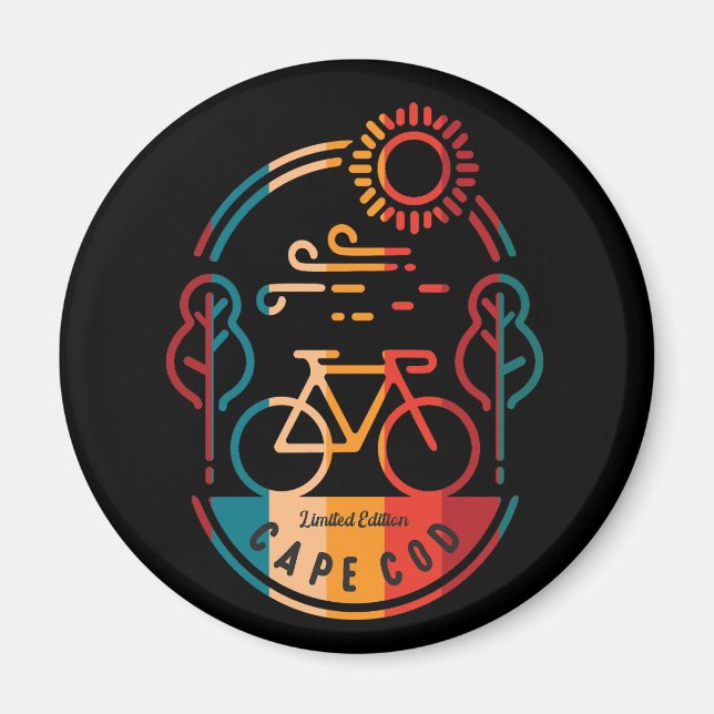 Retro Cape Cod Bike Trail Magnet (Front)