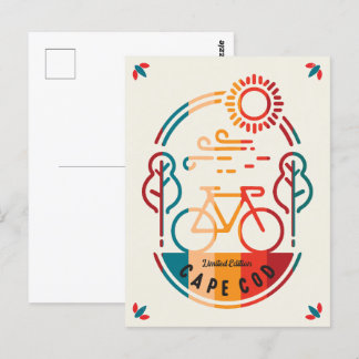 Retro Cape Cod Bike Trail Postcard