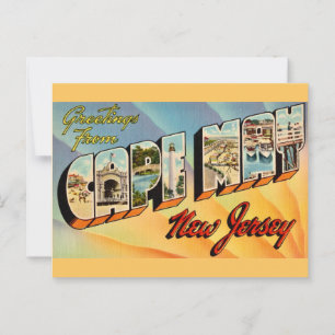 Retro Cape May NJ Postcard