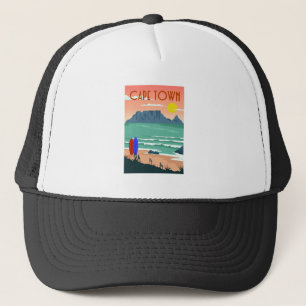 Retro Cape Town South Africa Table Mountain Art Trucker Hat