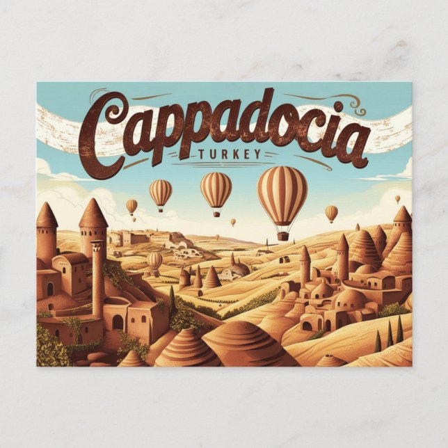 Retro Cappadocia Views Postcard (Front)