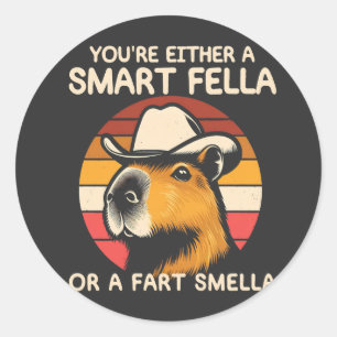 Retro Capybara Classic Round Sticker