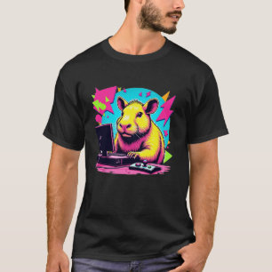 Retro Capybara Gaming Retro Rodent Capybara Video T-Shirt