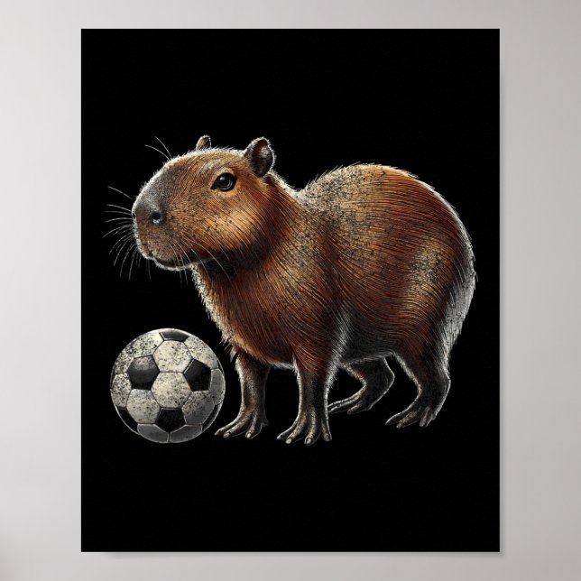 Retro Capybyra Soccer  Poster (Front)