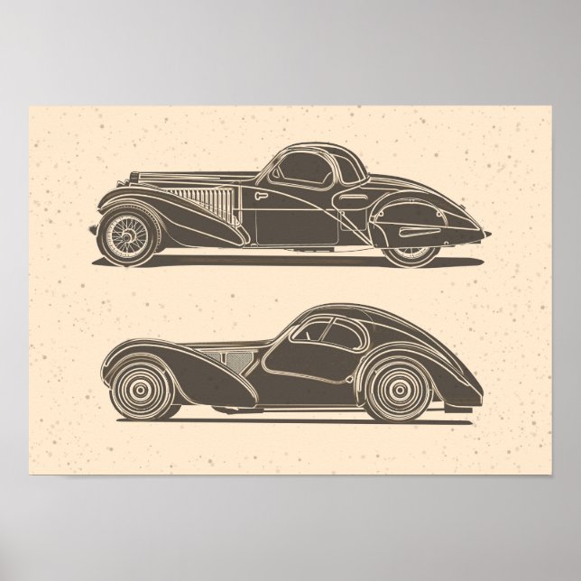Retro Car Artwork Poster (Front)