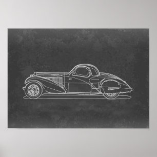 Retro Car Artwork Poster