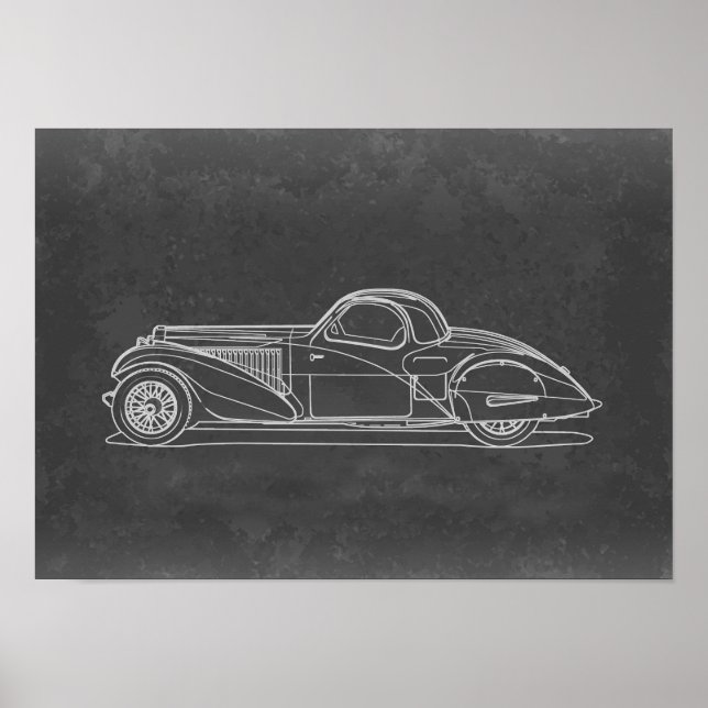 Retro Car Artwork Poster (Front)
