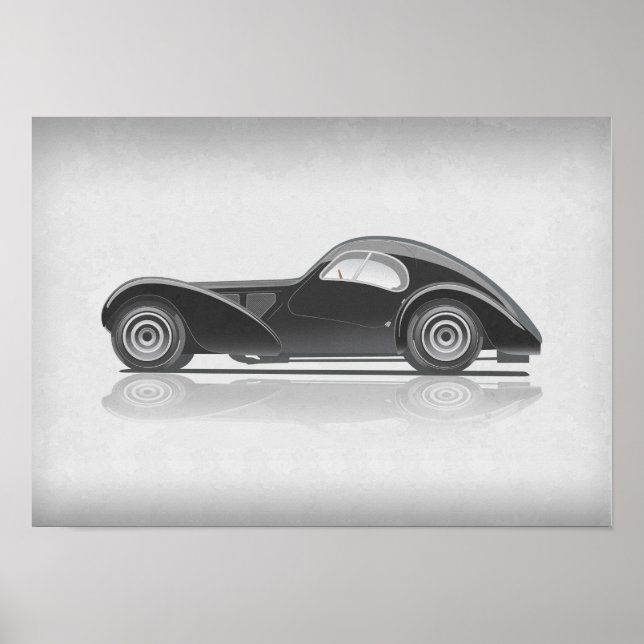 Retro Car Artwork Poster (Front)