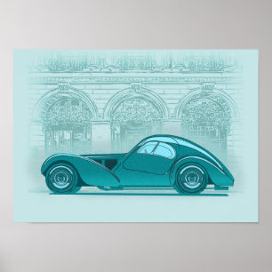Retro Car Artwork Poster