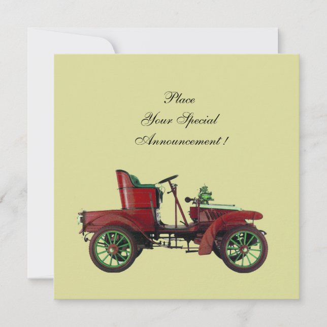 RETRO CAR , AUTO RESTORATION ANNOUNCEMENT (Front)