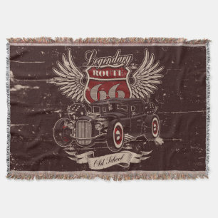 Retro Car Design Throw Blanket