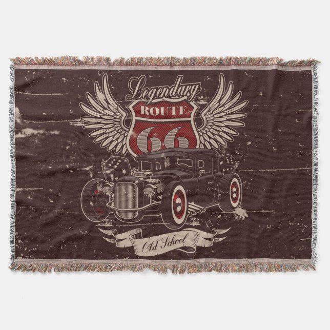 Retro Car Design Throw Blanket (Front)