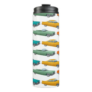 Retro Car Fifties Style Pattern Thermal Tumbler