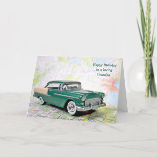 Retro Car for Grandpa's Birthday Card