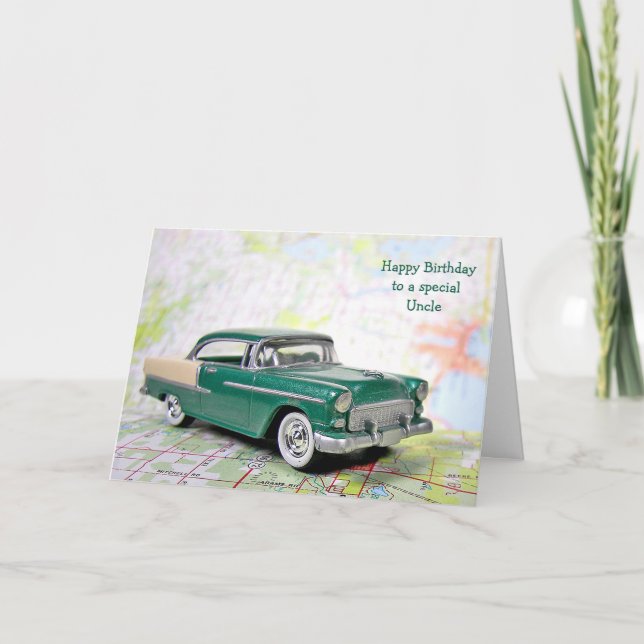 Retro Car for Uncle's Birthday Card (Front)