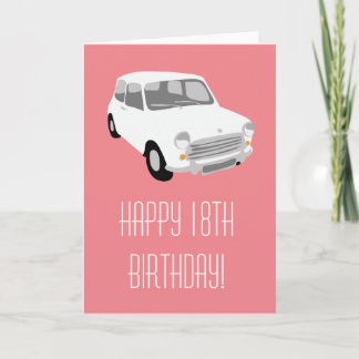 Retro Car Happy 18th Birthday Card