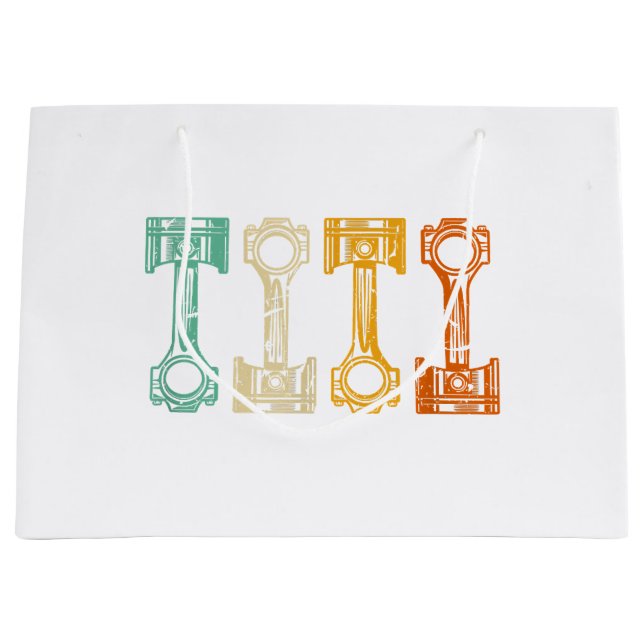 Retro Car Mechanic Vintage Tuner Large Gift Bag (Front)