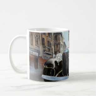 Retro Car Old City Painting Coffee Mug