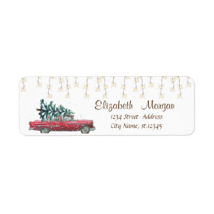 Retro Car Pine Tree Christmas String Lights  