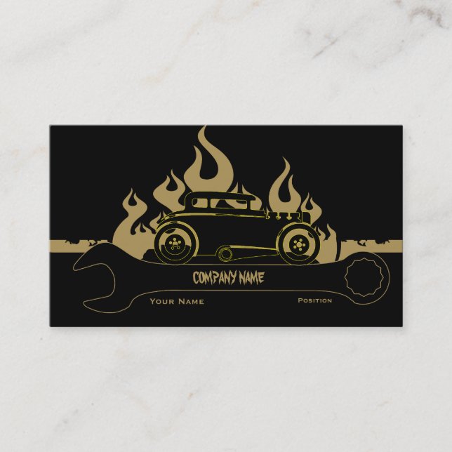 Retro Car Service Business Card (Front)