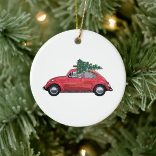 Retro Car Tree Toothbrush and Soap Dispenser Ceramic Ornament