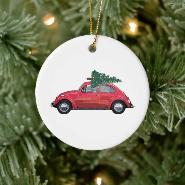 Retro Car Tree Toothbrush and Soap Dispenser Ceramic Ornament (Tree)