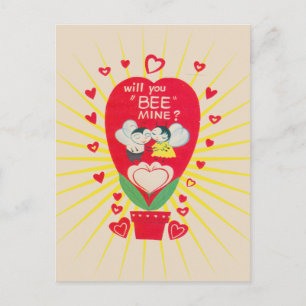 Retro Card for Valentines Day Bee mine