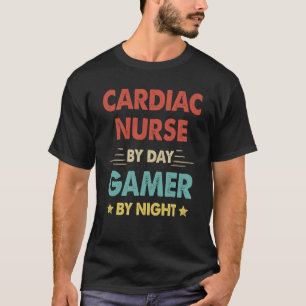 Retro Cardiac Nurse By Day Gamer By Night T-Shirt