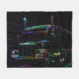 Retro Cargo Truck Art Fleece Blanket