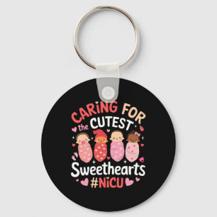 Retro Caring For The Cutest Sweethearts Nicu Valen Keychain