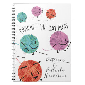 Rétro carnet mignon de motif de crochets de