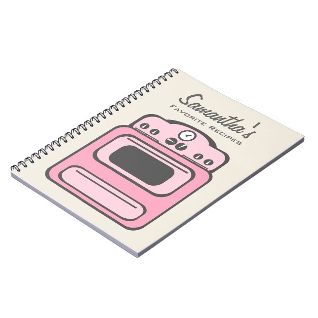 Rétro carnet rose de recette de fourneau (Côté gauche)