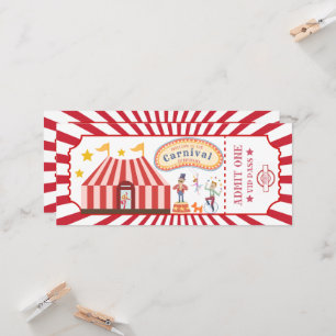 Retro carnival theme birthday  invitation