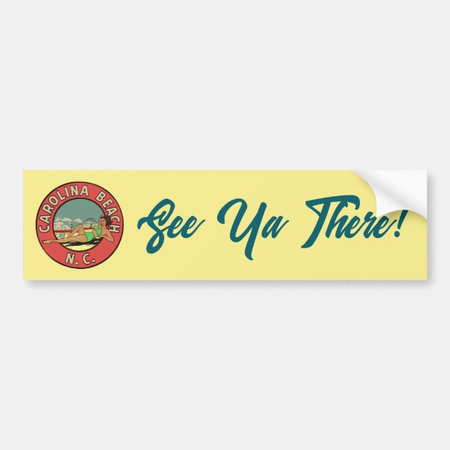 Retro Carolina Beach Roundel Bumper Sticker (Front)