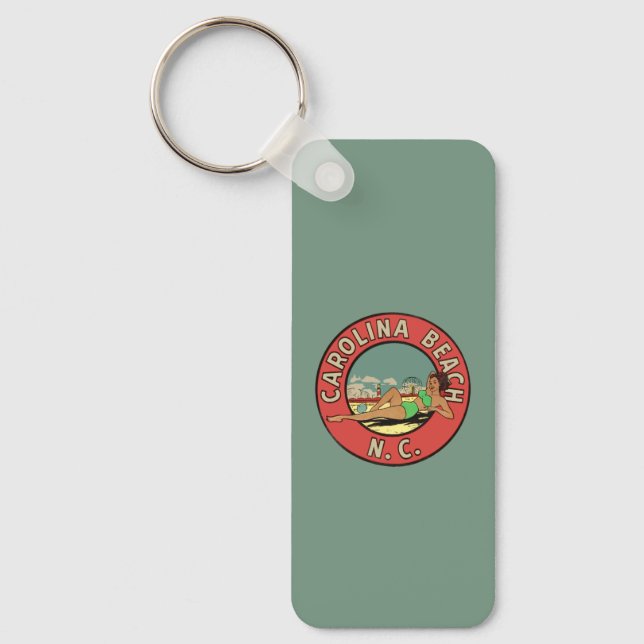 Retro Carolina Beach Roundel Keychain (Front)