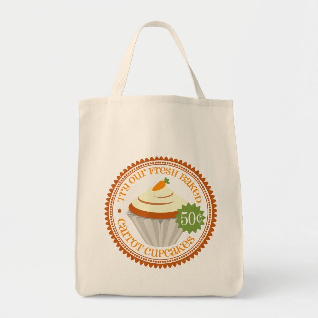 Retro Carrot Cupcake Tote Bag (Front)